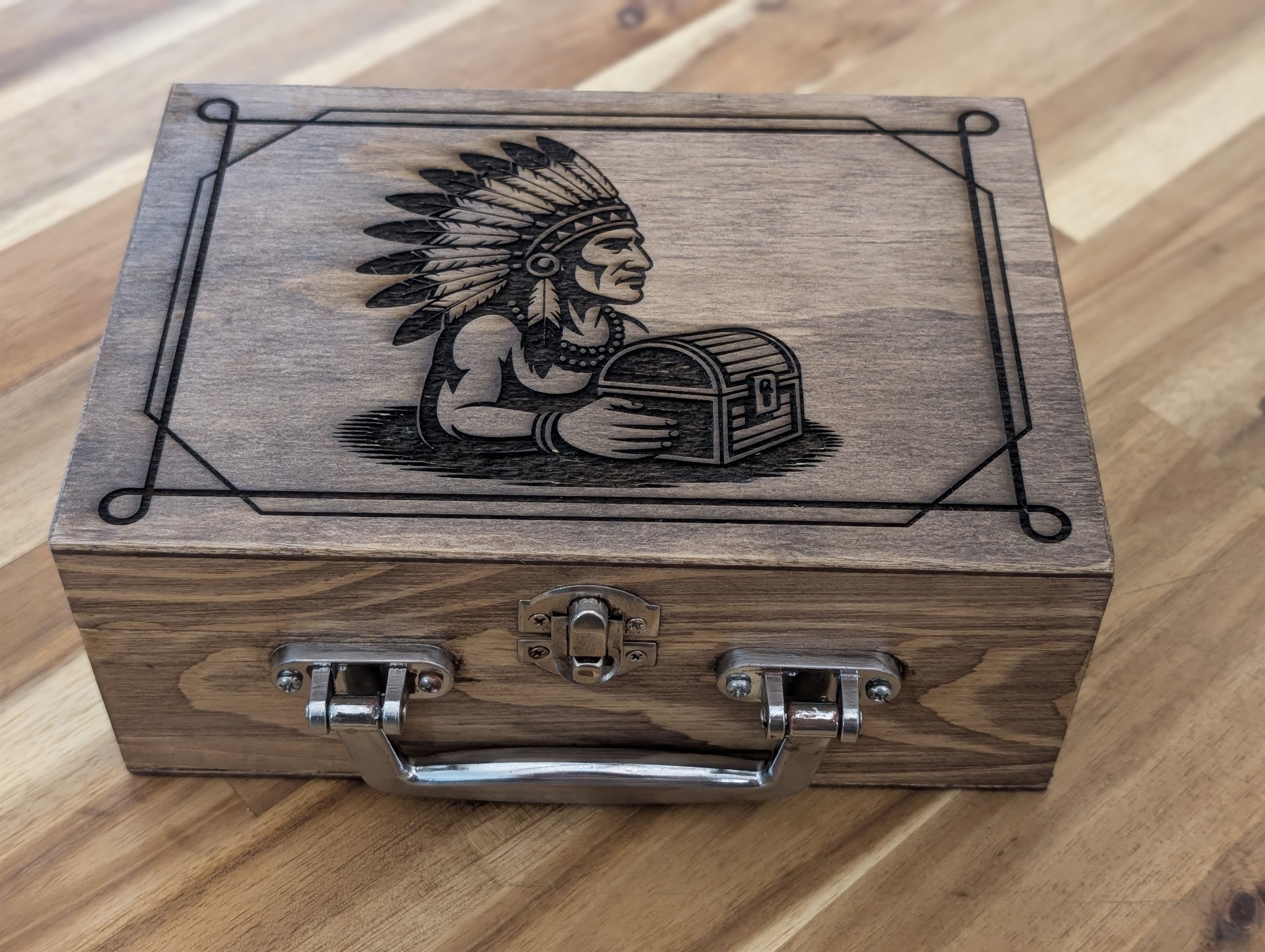 Engraved Wooden Box - Oak