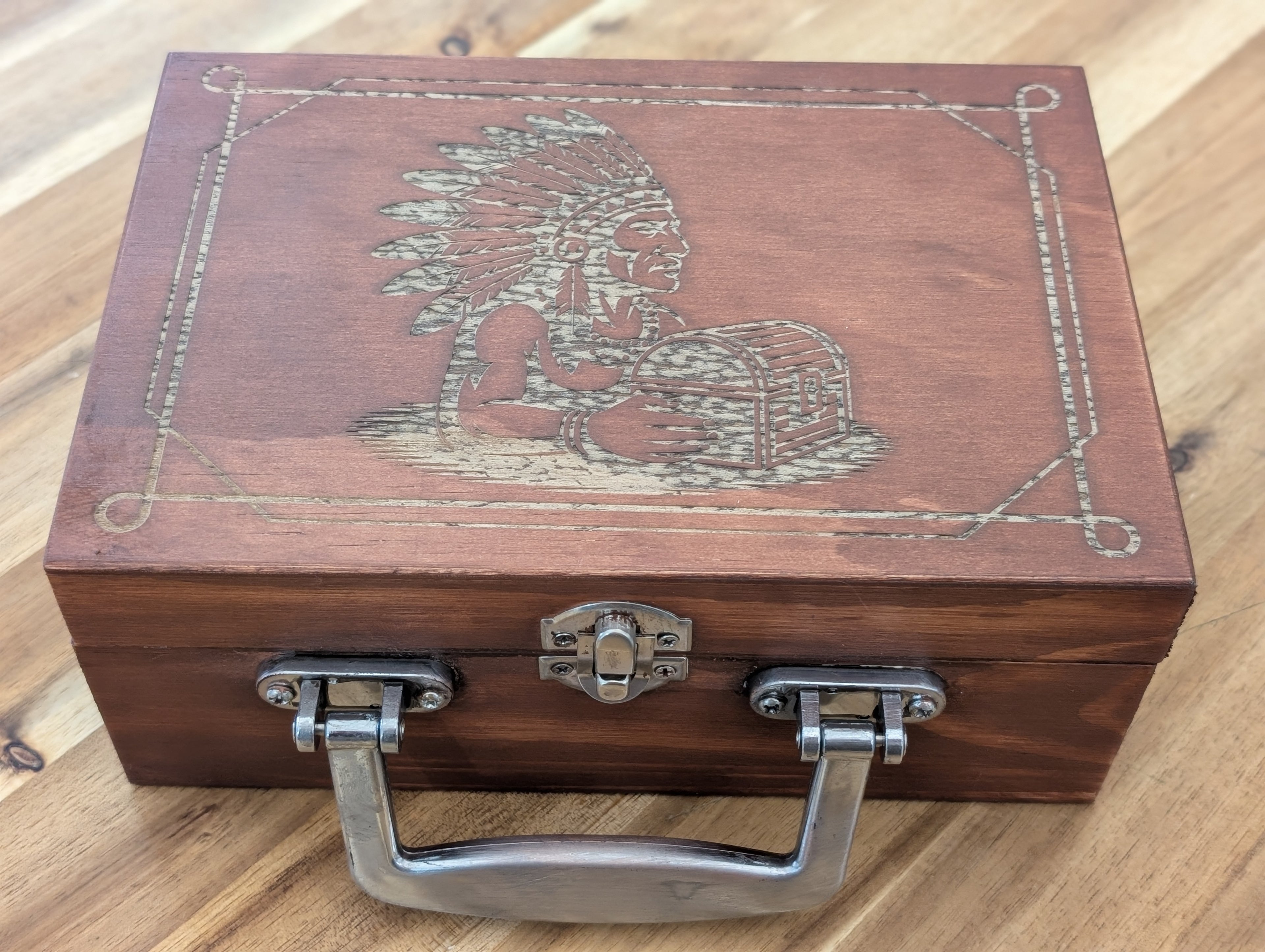 Engraved Wooden Box - Redwood